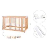 Lit bébé-Lit d'enfant 70x140 cm (3in1) en bois · Crea Due Nomad C300-M5000