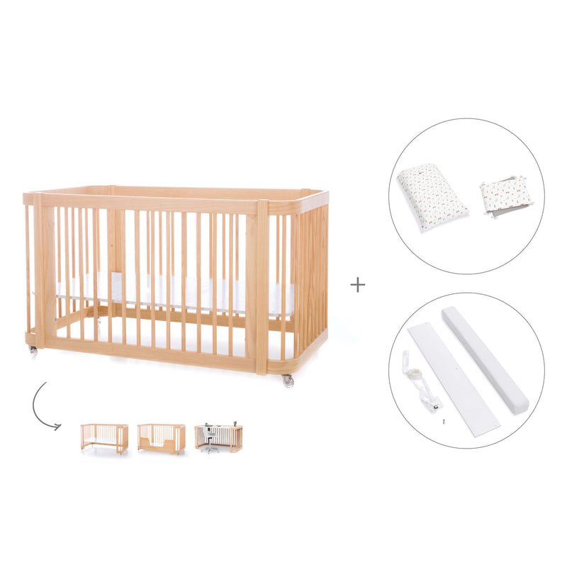 Lit bébé-Lit d'enfant 70x140 cm (3in1) en bois · Crea Due Nomad C300-M5000