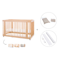 Baby cot-toddler bed (3in1) 70x140 cm wood · Crea Due Nomad C300-M5000