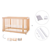 Baby cot-toddler bed (3in1) 70x140 cm wood · Crea Due Nomad C300-M5000