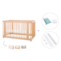 Lit bébé-Lit d'enfant 70x140 cm (3in1) en bois · Crea Due Nomad C300-M5000