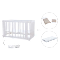 Babybett-Bett (3in1) 70x140 cm weiß · Crea Due Bianco C300-M1100