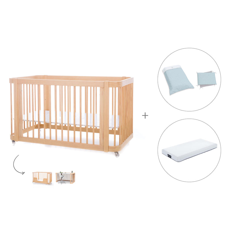 Lit bébé-Lit d'enfant 70x140 cm (3in1) en bois · Crea Due Nomad C300-M5000