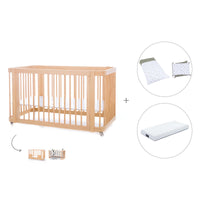 Baby cot-toddler bed (3in1) 70x140 cm wood · Crea Due Nomad C300-M5000