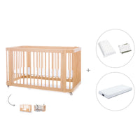 Baby cot-toddler bed (3in1) 70x140 cm wood · Crea Due Nomad C300-M5000