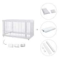 Babybett-Bett (3in1) 70x140 cm weiß · Crea Due Bianco C300-M1100