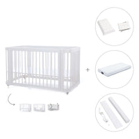 Babybett-Bett (3in1) 70x140 cm weiß · Crea Due Bianco C300-M1100