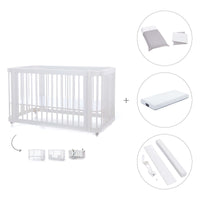 Babybett-Bett (3in1) 70x140 cm weiß · Crea Due Bianco C300-M1100