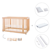 Lit bébé-Lit d'enfant 70x140 cm (3in1) en bois · Crea Due Nomad C300-M5000