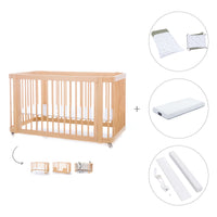 Lit bébé-Lit d'enfant 70x140 cm (3in1) en bois · Crea Due Nomad C300-M5000