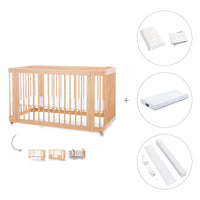 Lit bébé-Lit d'enfant 70x140 cm (3in1) en bois · Crea Due Nomad C300-M5000