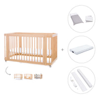 Lit bébé-Lit d'enfant 70x140 cm (3in1) en bois · Crea Due Nomad C300-M5000