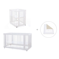 Mini berço, berço e cama tudo em um (4in1) branco · Crea Tre Bianco C301-M1100
