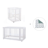 Mini berço, berço e cama tudo em um (4in1) branco · Crea Tre Bianco C301-M1100