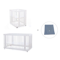 Mini berço, berço e cama tudo em um (4in1) branco · Crea Tre Bianco C301-M1100