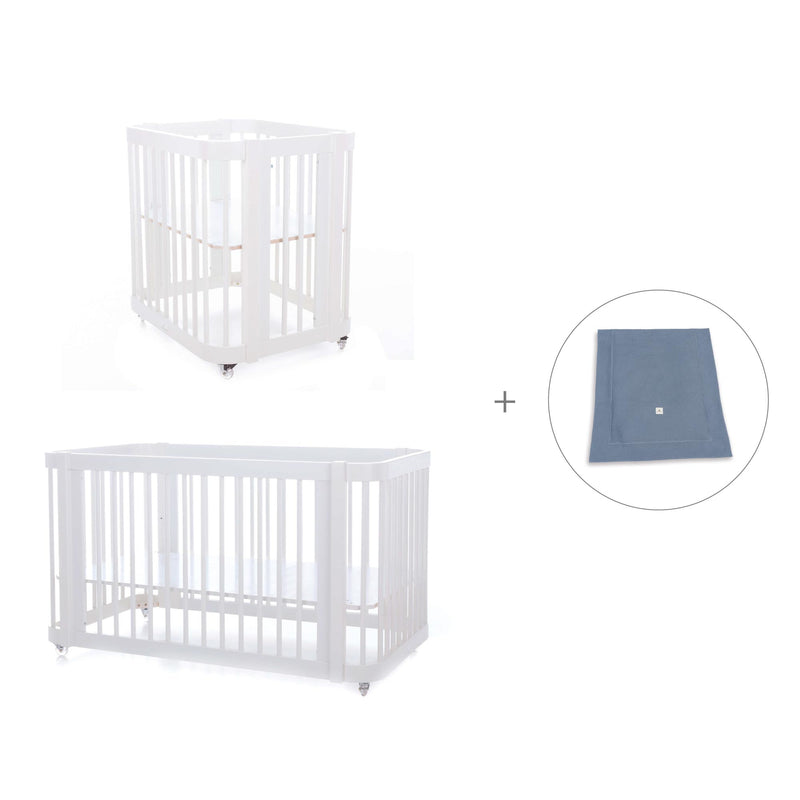 Mini berço, berço e cama tudo em um (4in1) branco · Crea Tre Bianco C301-M1100