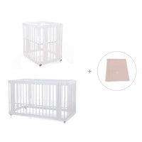 Mini berço, berço e cama tudo em um (4in1) branco · Crea Tre Bianco C301-M1100