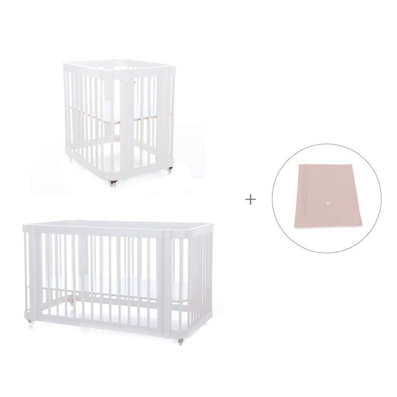Mini berço, berço e cama tudo em um (4in1) branco · Crea Tre Bianco C301-M1100