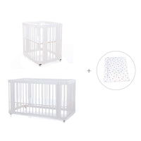 Mini berço, berço e cama tudo em um (4in1) branco · Crea Tre Bianco C301-M1100
