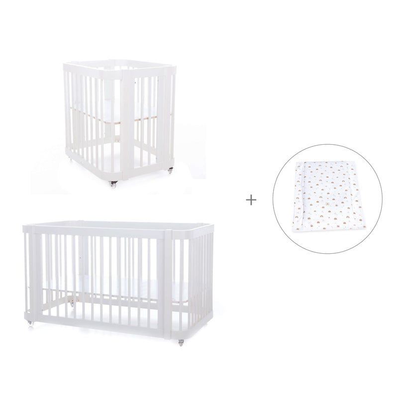 Mini berço, berço e cama tudo em um (4in1) branco · Crea Tre Bianco C301-M1100