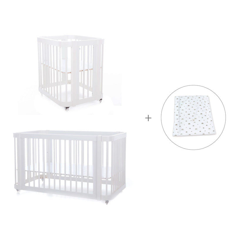 Mini berço, berço e cama tudo em um (4in1) branco · Crea Tre Bianco C301-M1100