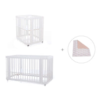 Mini berço, berço e cama tudo em um (4in1) branco · Crea Tre Bianco C301-M1100