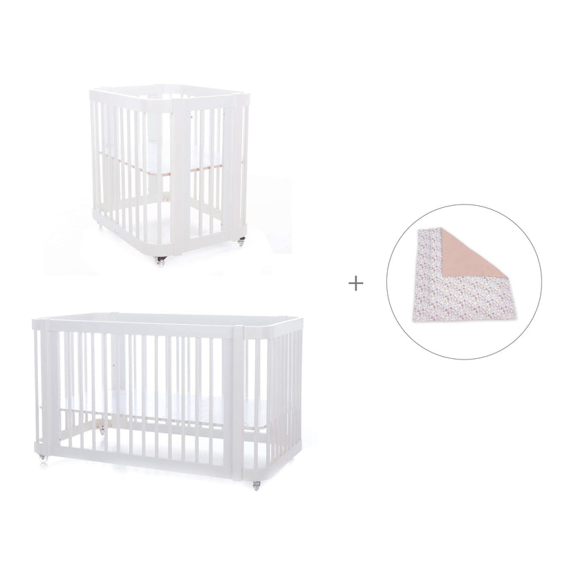 Mini berço, berço e cama tudo em um (4in1) branco · Crea Tre Bianco C301-M1100