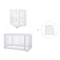 Mini berço, berço e cama tudo em um (4in1) branco · Crea Tre Bianco C301-M1100