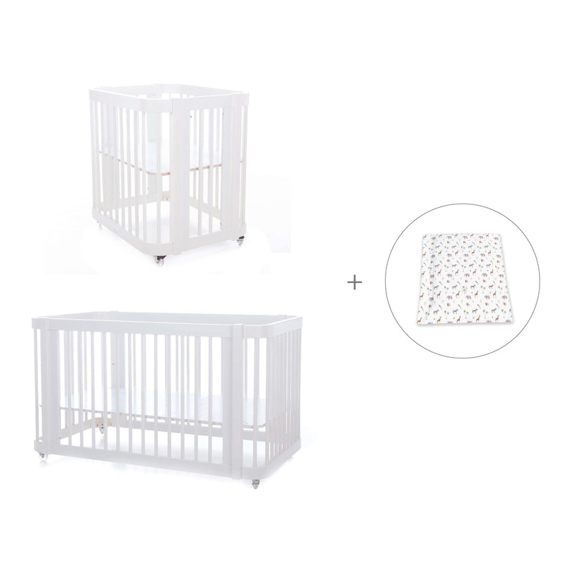 Mini berço, berço e cama tudo em um (4in1) branco · Crea Tre Bianco C301-M1100