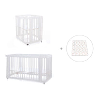 Mini berço, berço e cama tudo em um (4in1) branco · Crea Tre Bianco C301-M1100