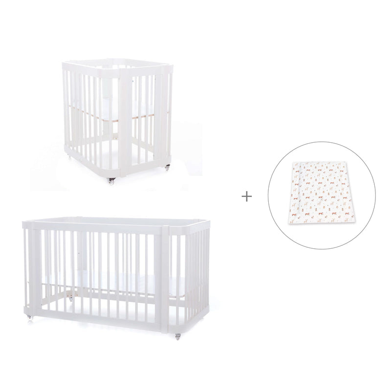 Mini berço, berço e cama tudo em um (4in1) branco · Crea Tre Bianco C301-M1100