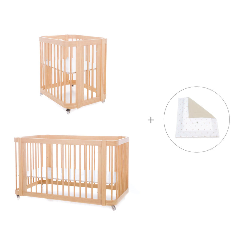 Wooden crib, cot and bed all-in-one (4in1) · Crea Tre Nomad C301-M5000