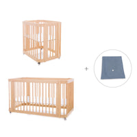 Wooden crib, cot and bed all-in-one (4in1) · Crea Tre Nomad C301-M5000