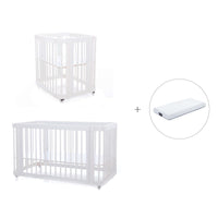 Mini berço, berço e cama tudo em um (4in1) branco · Crea Tre Bianco C301-M1100