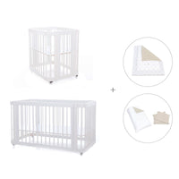 Mini berço, berço e cama tudo em um (4in1) branco · Crea Tre Bianco C301-M1100