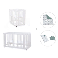 Mini berço, berço e cama tudo em um (4in1) branco · Crea Tre Bianco C301-M1100