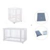 Mini berço, berço e cama tudo em um (4in1) branco · Crea Tre Bianco C301-M1100