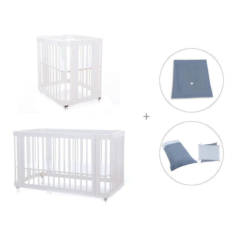 Mini berço, berço e cama tudo em um (4in1) branco · Crea Tre Bianco C301-M1100
