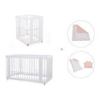 Mini berço, berço e cama tudo em um (4in1) branco · Crea Tre Bianco C301-M1100