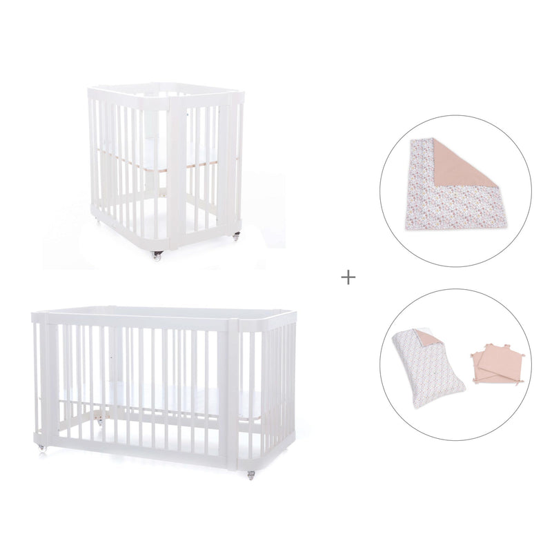 Mini berço, berço e cama tudo em um (4in1) branco · Crea Tre Bianco C301-M1100