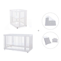 Mini berço, berço e cama tudo em um (4in1) branco · Crea Tre Bianco C301-M1100
