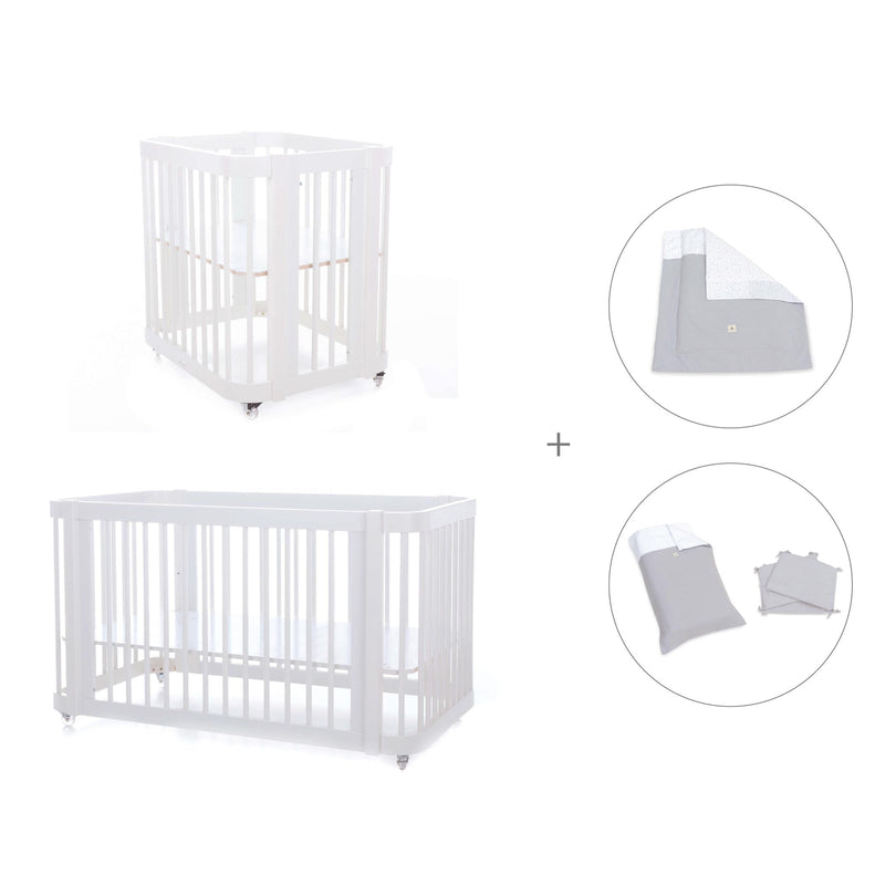 Mini berço, berço e cama tudo em um (4in1) branco · Crea Tre Bianco C301-M1100