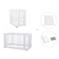 Mini berço, berço e cama tudo em um (4in1) branco · Crea Tre Bianco C301-M1100