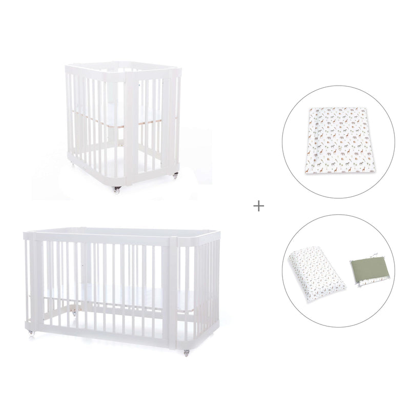 Mini berço, berço e cama tudo em um (4in1) branco · Crea Tre Bianco C301-M1100