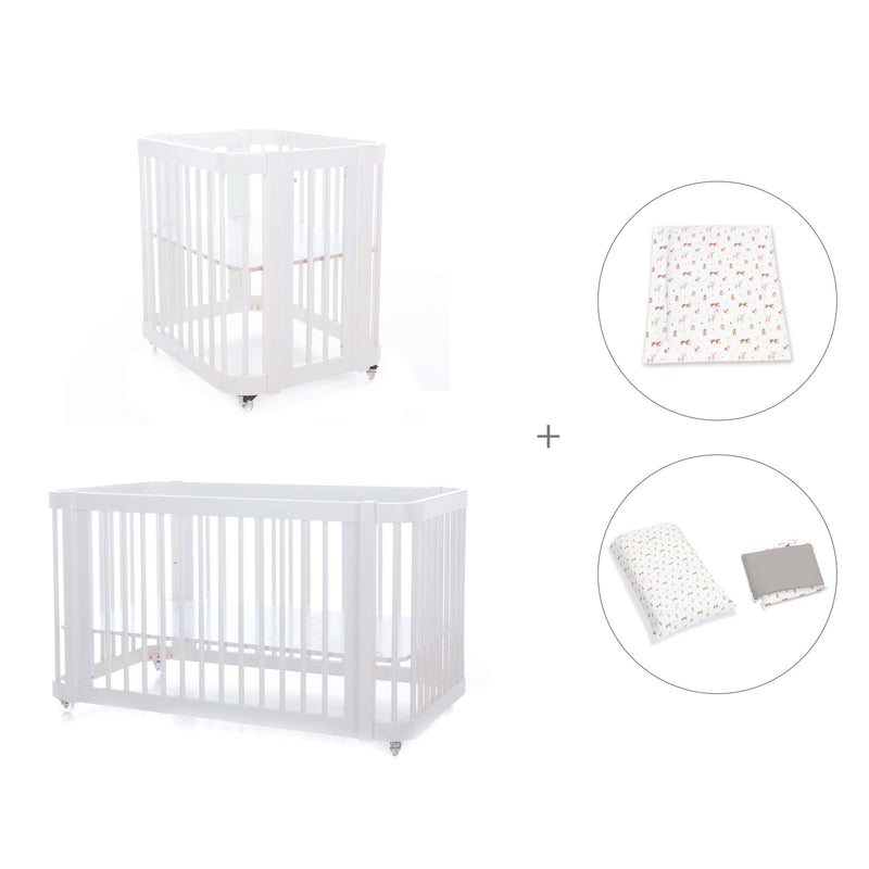 Mini berço, berço e cama tudo em um (4in1) branco · Crea Tre Bianco C301-M1100