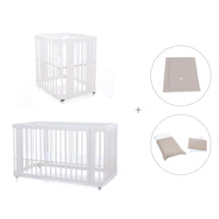 Mini berço, berço e cama tudo em um (4in1) branco · Crea Tre Bianco C301-M1100