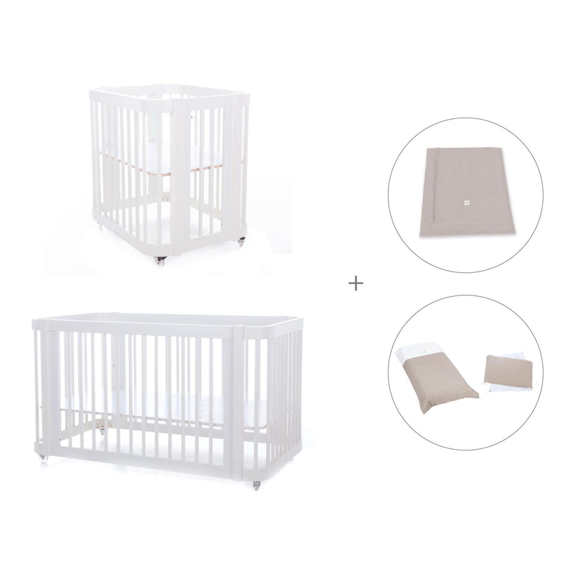 Mini berço, berço e cama tudo em um (4in1) branco · Crea Tre Bianco C301-M1100