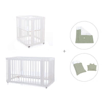 Mini berço, berço e cama tudo em um (4in1) branco · Crea Tre Bianco C301-M1100