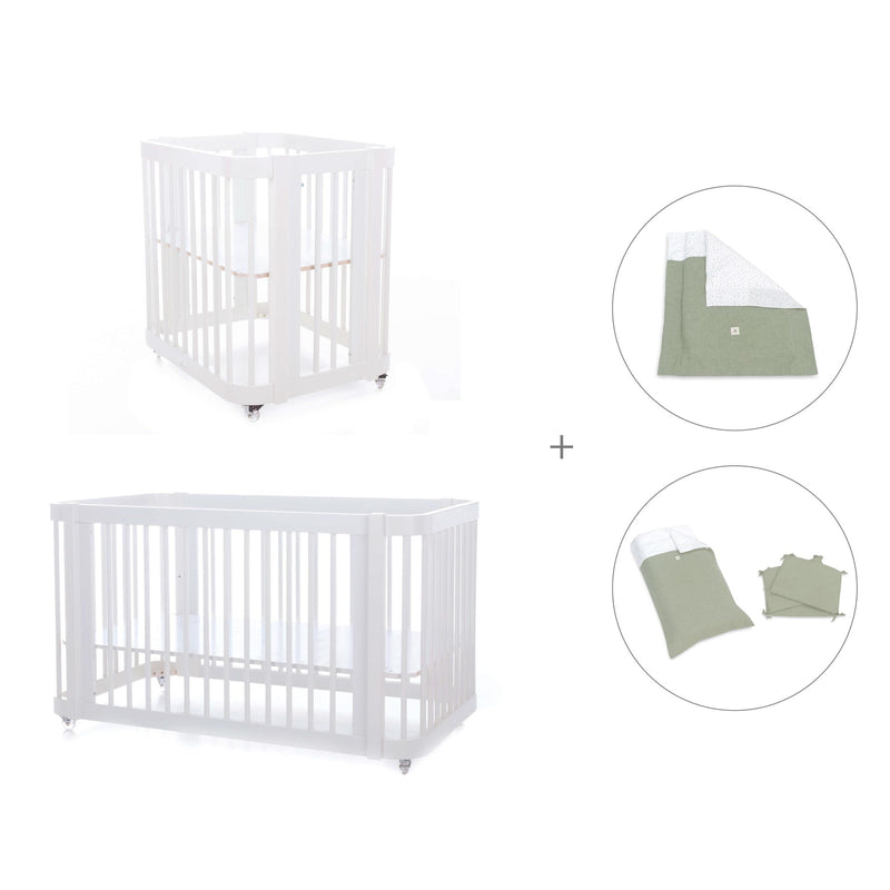Mini berço, berço e cama tudo em um (4in1) branco · Crea Tre Bianco C301-M1100