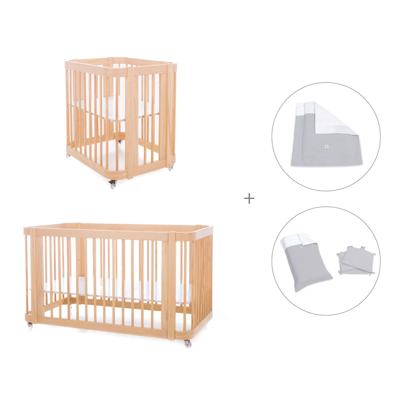 Wooden crib, cot and bed all-in-one (4in1) · Crea Tre Nomad C301-M5000